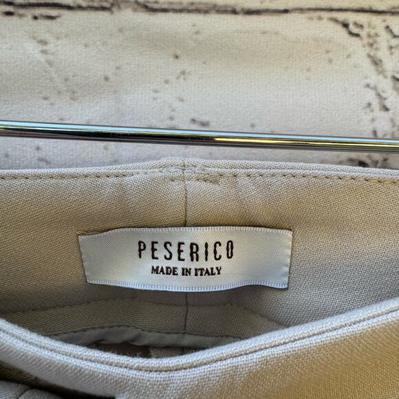 Peserico Trouser Cropped Tailored Handmade Khaki Italian Size 40 Versatile Work - Picture 7 of 10